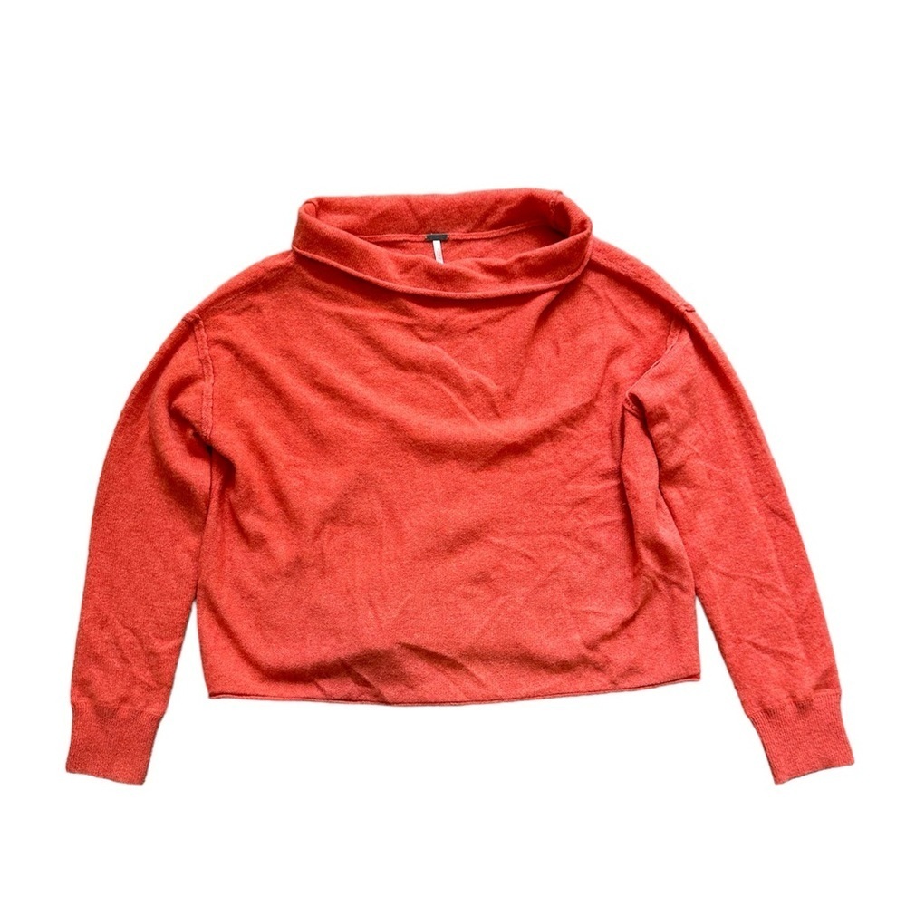 FREE PEOPLE Women’s soft red 100% Cashmere Oversized Cropped Sweater Sm